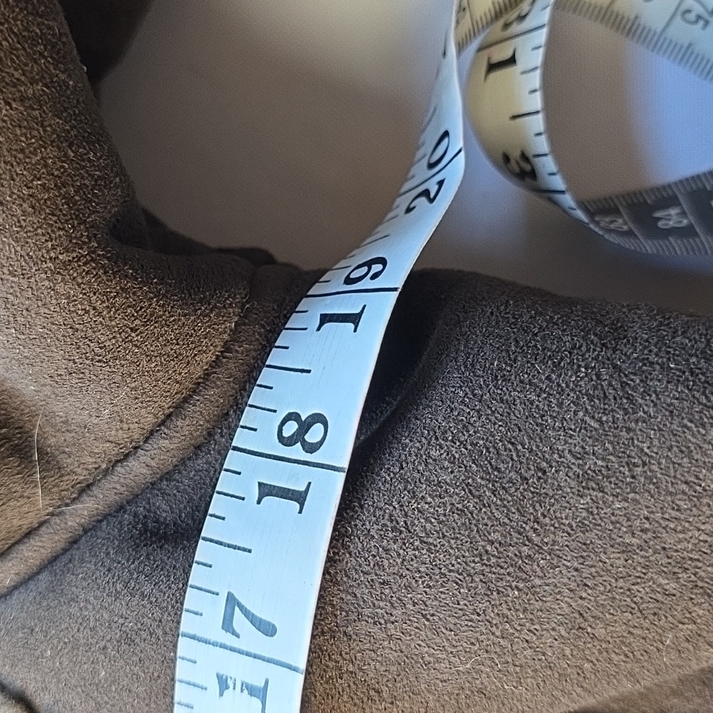 L. L. Bean Girls Faux Brown Suede Hooded Jacket Sherpa Lining Trim  L/14-16 READ - Picture 12 of 13